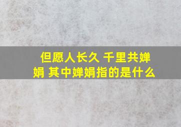 但愿人长久 千里共婵娟 其中婵娟指的是什么